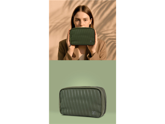 Klip Xtreme - BULTO PARA ACCESORIOS KLIP XTREME EVA, IDEAL PARA CABLES, HEADSET, CARGADORES. MULTIPLE COMPARTIMIENTOS, DISCRETO Y COMPACTO, RESISTENTE A LA LLUVIA, VERDE (KTO-750)