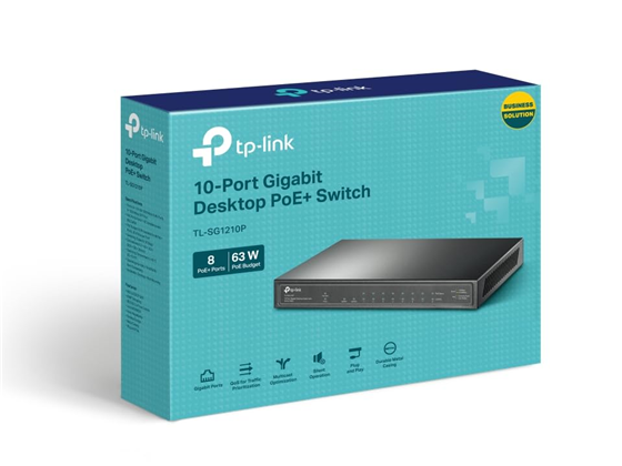 TP-Link - SWITCH 10 PUERTOS TL-SG1210P, NO ADMINISTRABLE/RACK, 10 PUERTO, ETHERNET. 10/100/1000
