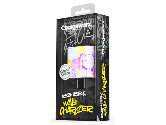 CHARGEWORX - CARGADOR DE PARED DUAL USB CHARGEWORX PARA SMARTPHONES & TABLETS, LILA